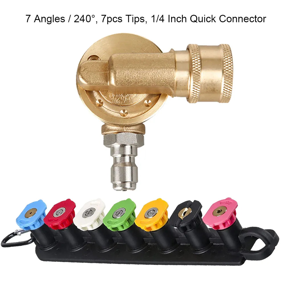 Pressure Washer Gun Adapter for Karcher K Series to 1/4'' Inch Quick Connect Fitting With Power Washer Spray Nozzle Tips