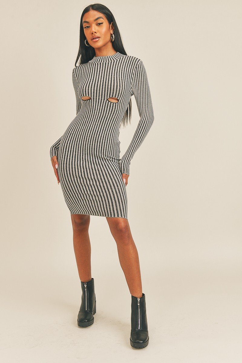 Sassy Stripes Midi Bodycon Dress