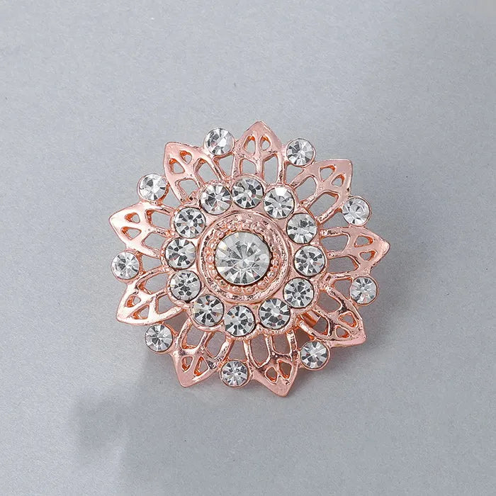 Baiduqiandu Brand Crystal Rhinestones Flower Pins and Brooches for Women Dress Party or DIY Wedding Bouquets Jewelry