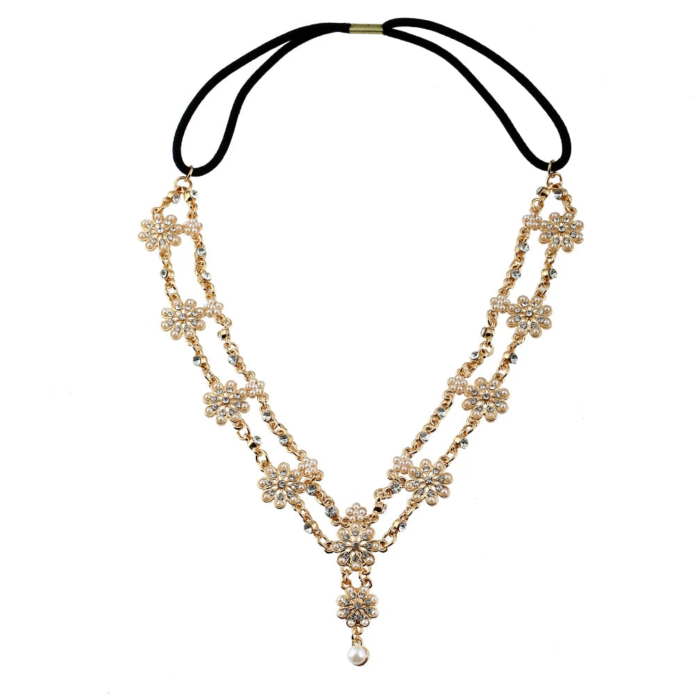 Boho Draping Crystal Bride Hair Accesories New Fashion Elegant Head Chain Hair Jewelry Wedding Hairstyles Headpiece