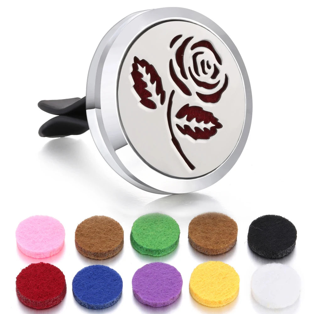 Aromatherapy Jewelry Car Perfume Diffuser Clip 30mm Flower Tree of Life Perfume Essential Oil Diffuser Locket Pendant Necklace