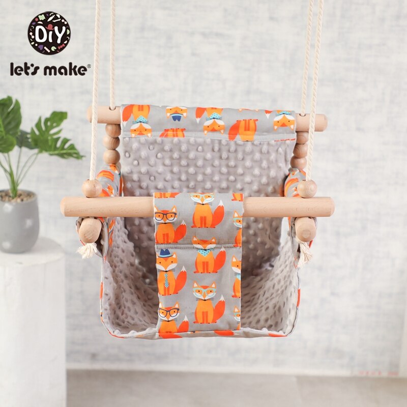 Let'S Make Cotton Baby Swing Chair Hanging Wood Children Kindergarten Toy Outside Indoor Beach Basket Swinging Chair Baby Toy