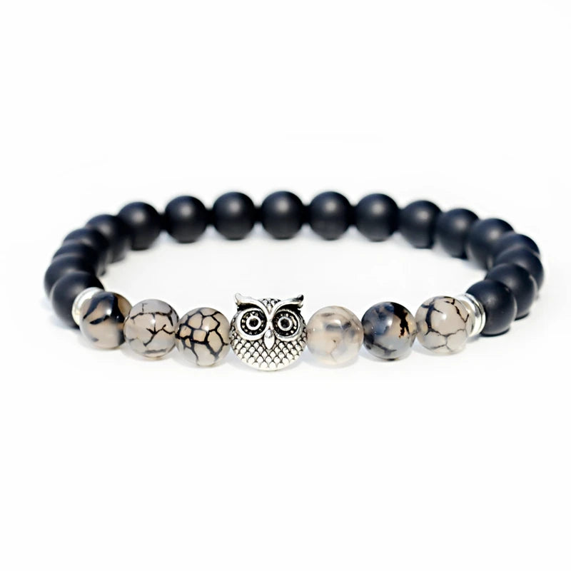 Buddhism Yoga Balance Bracelet Men Bileklik Black Matte Natural Stone Beads Bracelet for Women Braclet Jewelry AB216