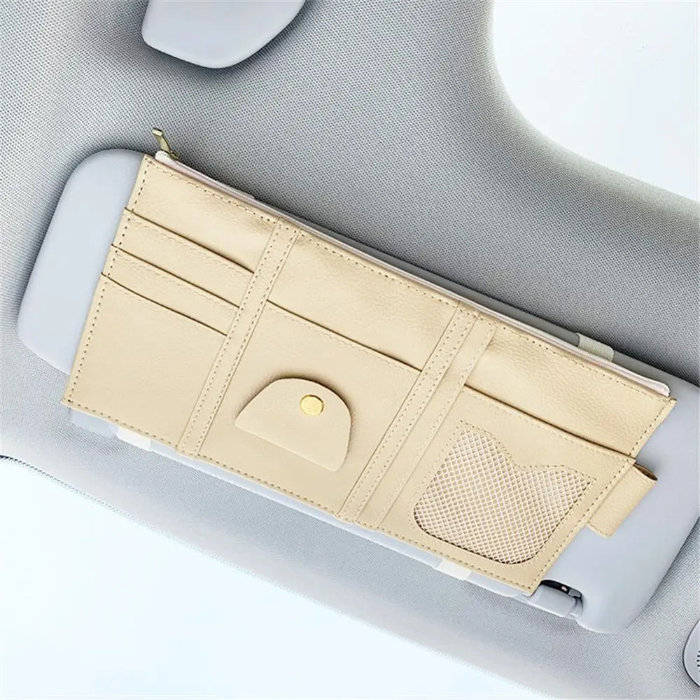 Car Styling Sun Visor Organizer Multifunctional Visor Storage Bag Sunglasses Holder Card Ticket Organizer Pouch Car Accessories