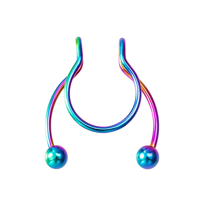 1-5pcs Steel 20G Dainty Faux Nose Rings Fake Septum Rings Hoop Nostril Piercing Fake Clip on Nose Rings Oreja Piercings Jewelry