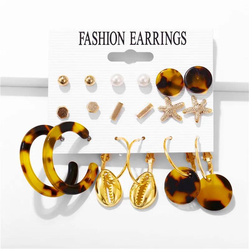 17KM 30 Boho Tassel Earrings Bohemian Long Earrings Set for Women Brincos Geometric Fabric Drop Earring Female Fashion Jewelry