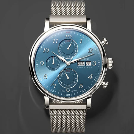 Men's Watches Switzerland LOBINNI Luxury Brand Perpetual Calendar Multi-Function Seagull Automatic Mechanical Sapphire L13019-6