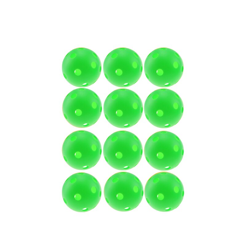 12pcsX72mm Plastic Golf Ball Pickleball Airflow Ball Floorball Hollow Indoor Practice Ball Fun-Air Scoop Ball Golf Accessories