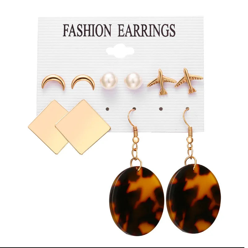 17KM 30 Boho Tassel Earrings Bohemian Long Earrings Set for Women Brincos Geometric Fabric Drop Earring Female Fashion Jewelry