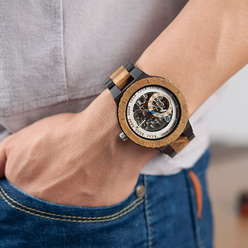 Personalized Watch Men BOBO BIRD Wood Automatic Watches Relogio Masculino Custom Anniversary for Him Engraving