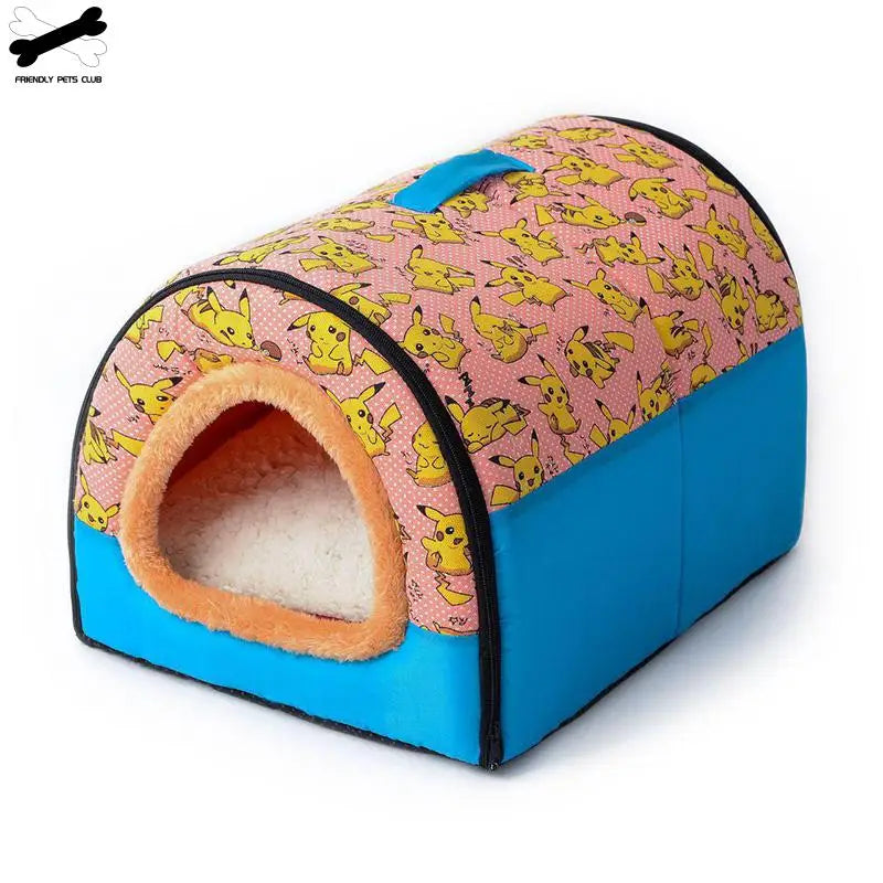 Large Pet Dog Bed Cat House Cave Comfortable Print Stars Kennel Mat for Pet Puppy Winter Summer Foldable Cat Bed Pet Supply
