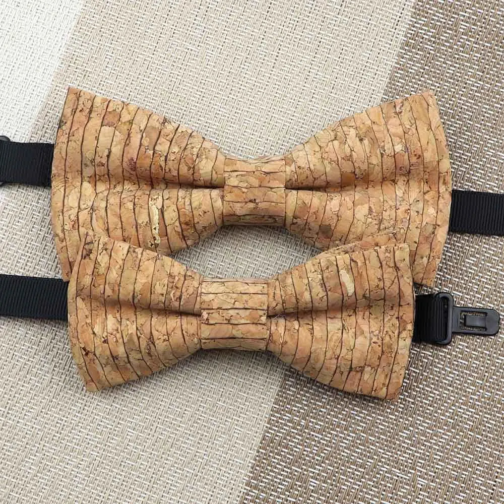 Fashion New Cork Wood Kids Bow Ties Novelty Handmade Fancy Bowtie Adjustable Butterfly Party School Children Accessories