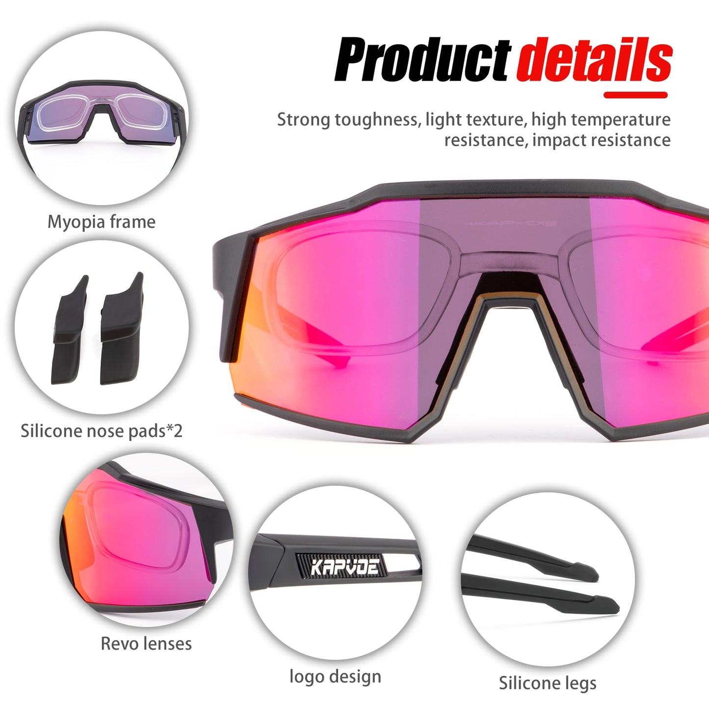 Kapvoe Photochromic Cycling Sunglasses Men Bicycle Goggles MTB Road Bike Protection Glasses Windproof Cycling Eyewear UV400
