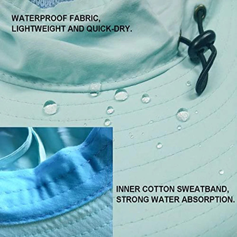 Hats for Bucket Hat Women Men's Fisherman Sunscreen Sun Hat Panama Hat Fishing Breathable Net Quick-Drying Big Hat Hiking Hat