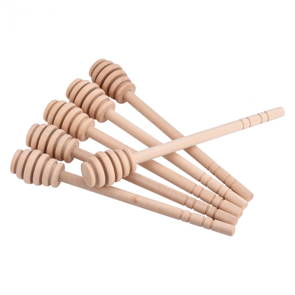 50Pcs Long Handle Wood Honey Spoon Mixing Sticks Dipper Honey Extractor for Honey Jar Coffee Milk Tea Supplies Kitchen Tools