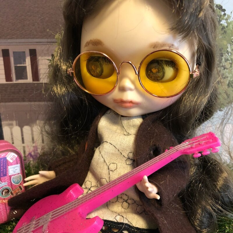 Doll Toy Cool Sunglasses for BJD Blyth American Grils Glasses Pet Toy Photo Prop Pet Glasses Toy Doll Sunglasses