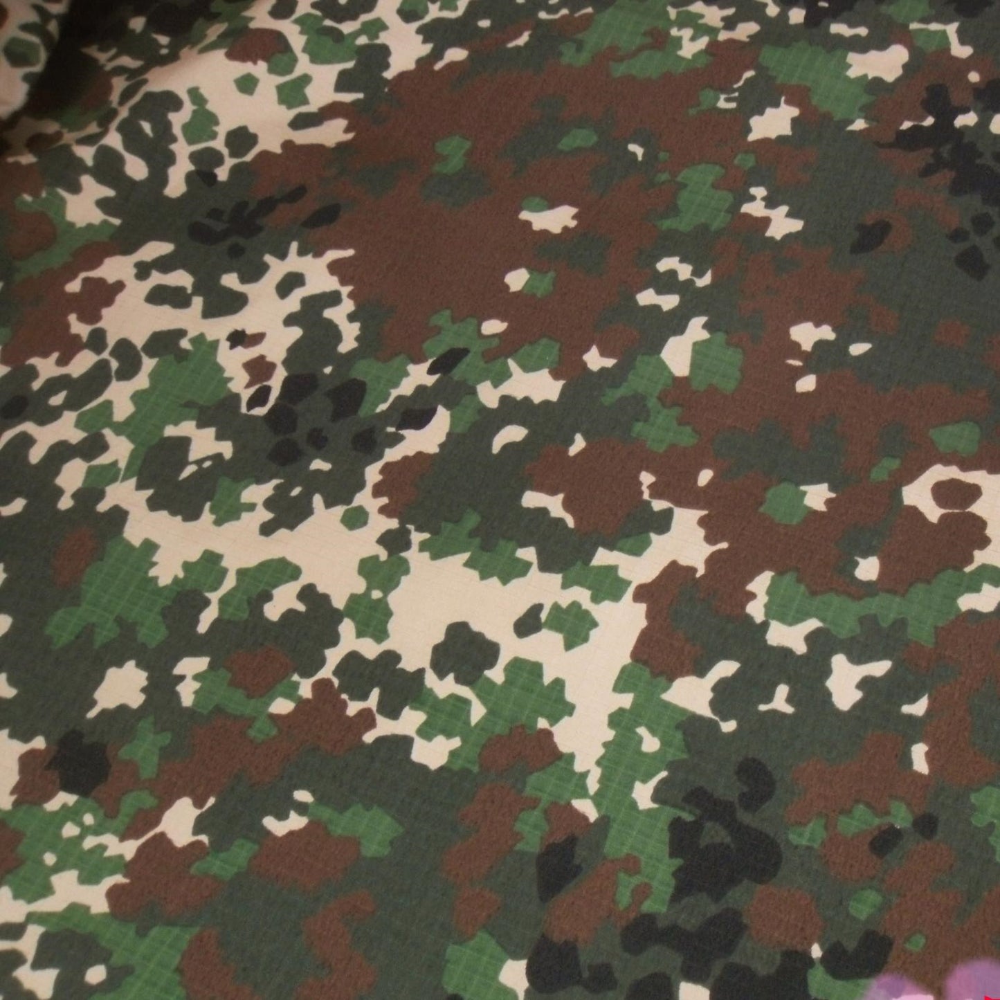 1.5M Width German Flecktarn Camo Fabric Army Jungle Camouflage Spots Cloth TC Cotton Field Training Military Fans DIY Material