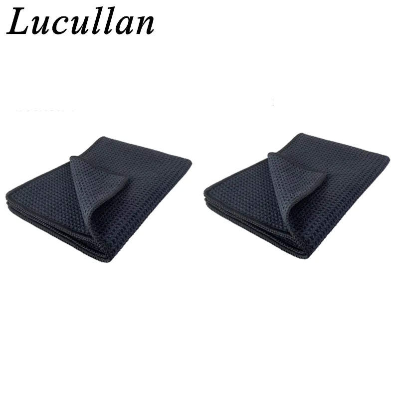 Lucullan Magic Power Super Absorbancy Waffle Weave Cloth 30X40CM 380GSM Microfiber Towels for Glass Paint and Interior