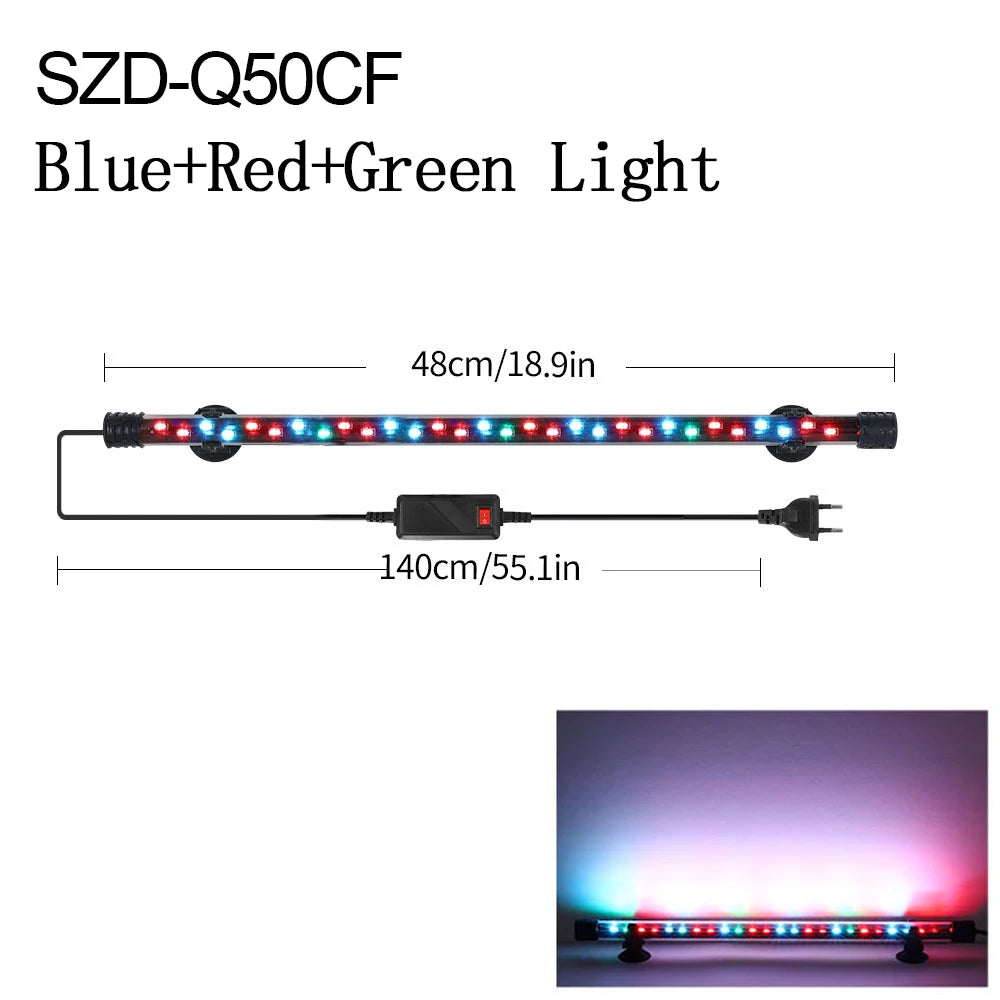 18-54cm Aquarium Light Fish Tank Submersible Light Lamp Waterproof Underwater LED Lights Aquarium Lighting