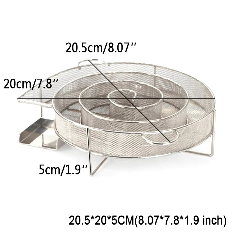 8.07'' Stainless Steel BBQ Grill Accessories Round Smoker Apple Small Wood Chips Barbecue Cold Smoke Generator Bacon Meat Tools