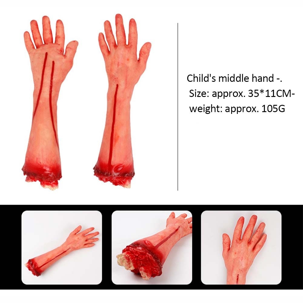 Halloween Horror Props Bloody Hand Haunted House Party Decoration Scary Fake Hand Finger Leg Foot Brain Heart Halloween Supplies