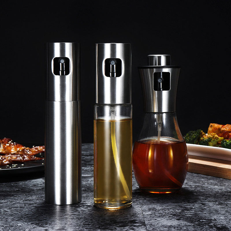 Olive Oil Sprayer Dispenser for Bbq/Cooking/Vinegar Glass Bottle With Leak-Proof, Spice Drops Jar Seasoning Kitchen Tools