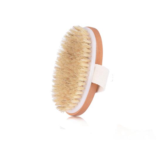 TREESMILE Natural Bristle Bath Brush SPA Woman Man Skin Care Dry Body Brush D40