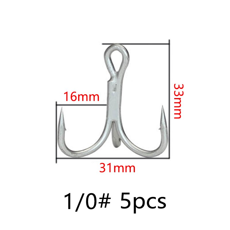 Balleo 5/10pcs Sharp Quadruple Reinforced Triple Anchor Hook Treble Three Fishing Hooks 4X Times Lure Three Fork Three Claw Hook