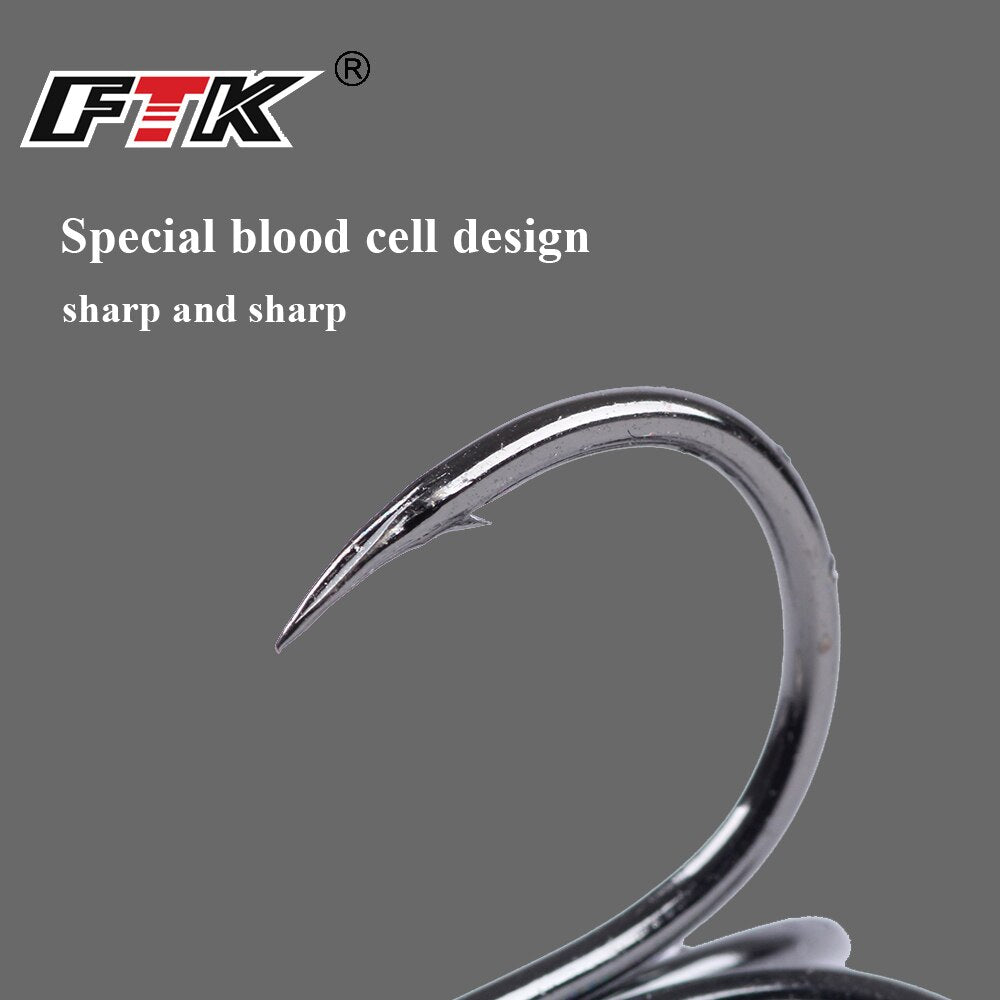 FTK Fishing Hook Baitholder Wobblers Gig Fly Tying Treble Hook Bass Lure Holder Set Saltwater Needle Minnow 15pcs/20pcs