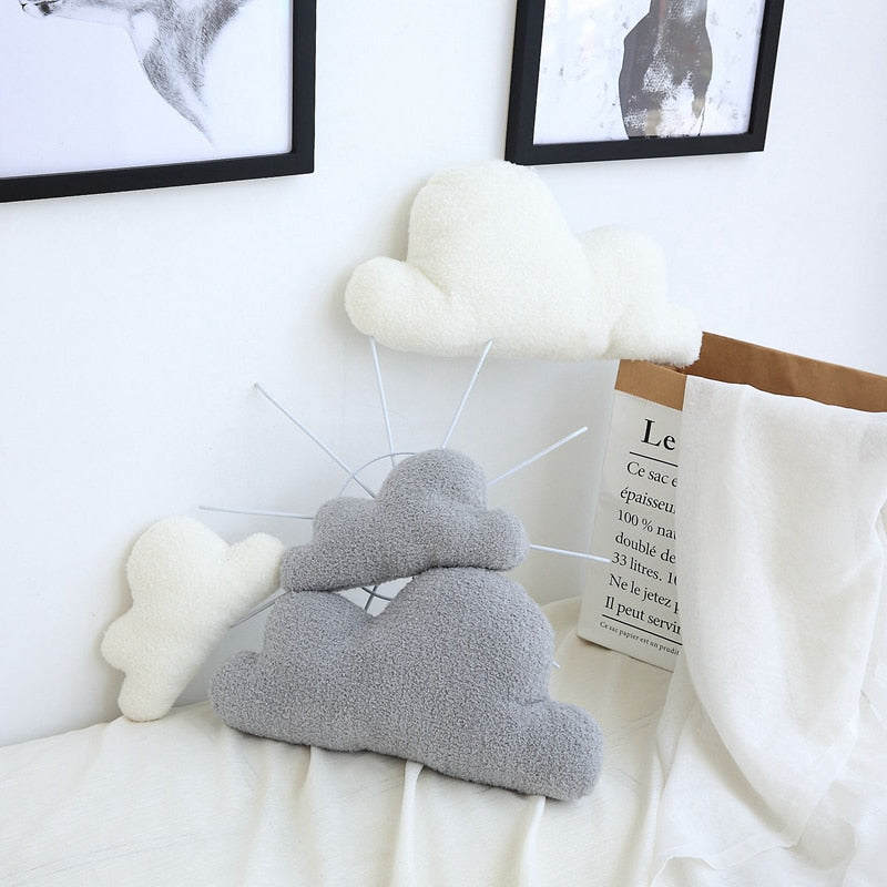 Cute 3 Sizes Cloud Shaped Pillow Cushion Stuffed Plush Toy Bedding Baby Room Home Decoration