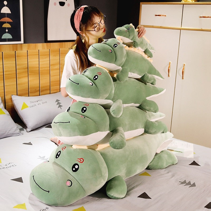 New Big Size Long Lovely Dinosaur Plush Toy Soft Cartoon Animal Dinosaur Stuffed Doll Boyfriend Pillow Kids Girl Birthday