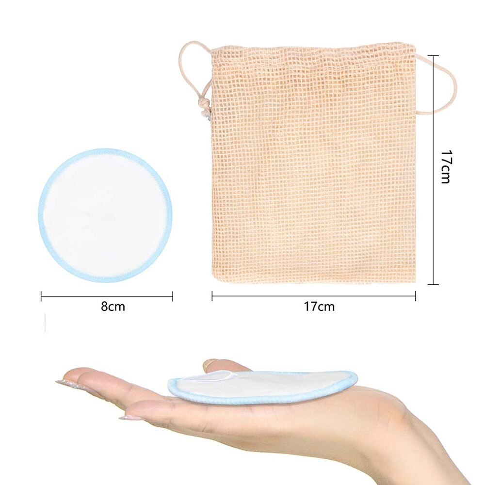 5/10/16/20pcs Bamboo Cotton Reusable Makeup Remover Pads Three Layers Washable Facial Cleansing Wipe Pads Makeup Beauty Tools