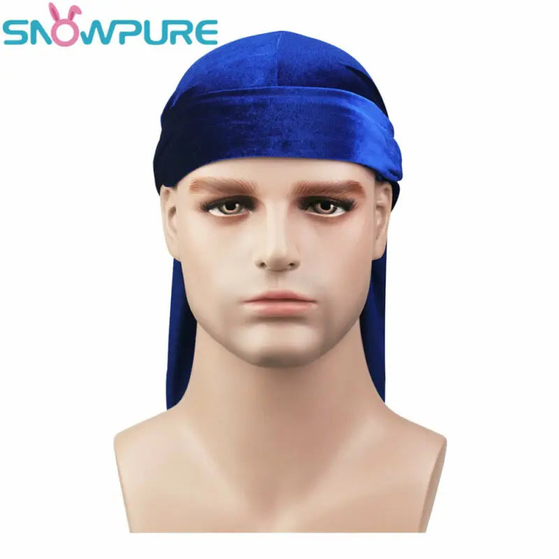Fashion Men's Satin Durags Bandanna Turban Wigs Pirate Hat Men Silky Durag Headwear Headband