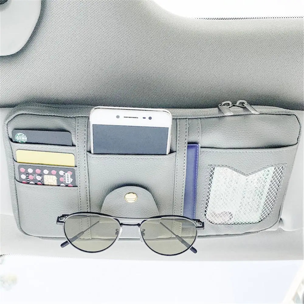 Car Styling Sun Visor Organizer Multifunctional Visor Storage Bag Sunglasses Holder Card Ticket Organizer Pouch Car Accessories