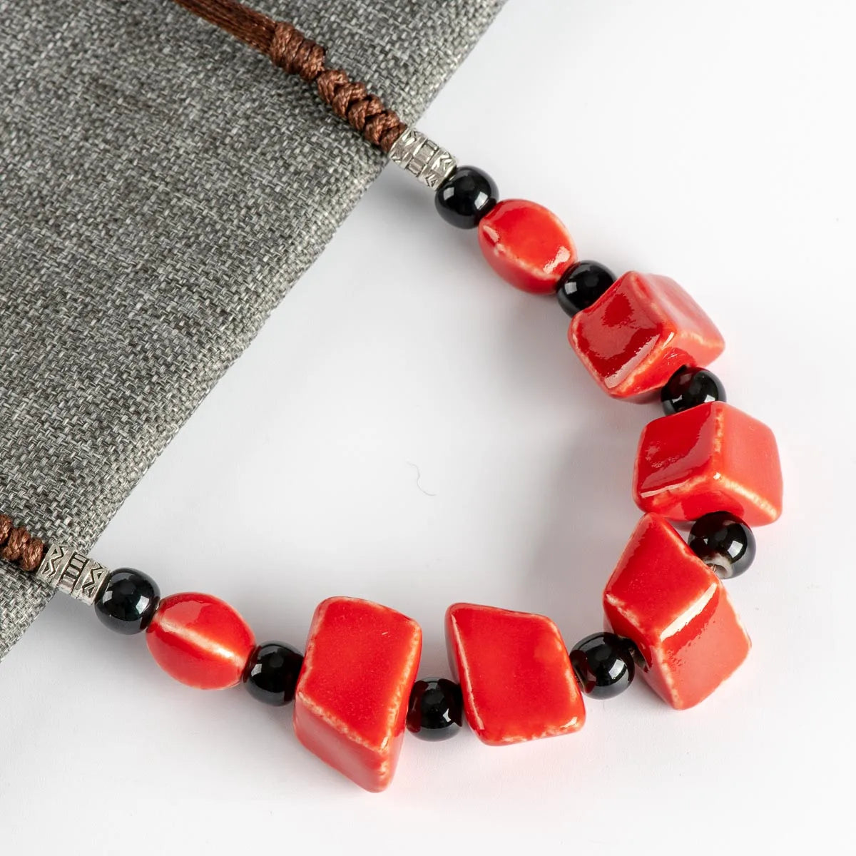 Colorful Irregular Shape Ceramic Beads Neckalce Artware Antique Necklaces & Pendants for Women #FY567