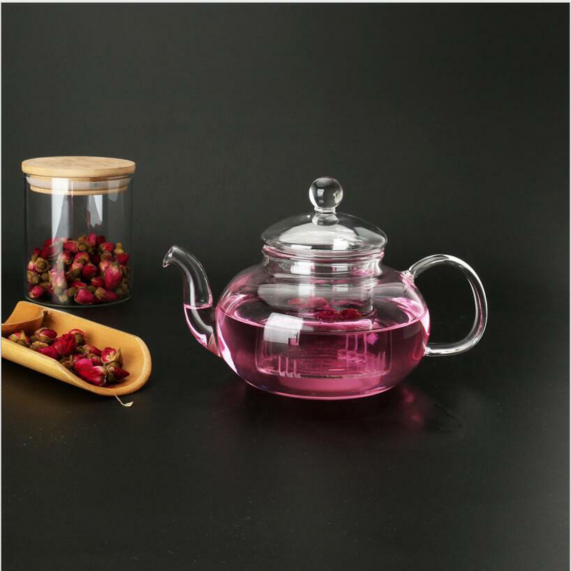 Tea Set High Borosilicate Glass Tea Pot Set Infuser Coffee Tea Leaf Herbal 6 Cups Warmer Teapot Kitchen Accessories Home