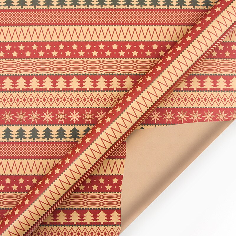 70X50cm Christmas Diy Kraft Wrapping Paper Printing Paper Christmas New Year Decoration Wrapping Paper