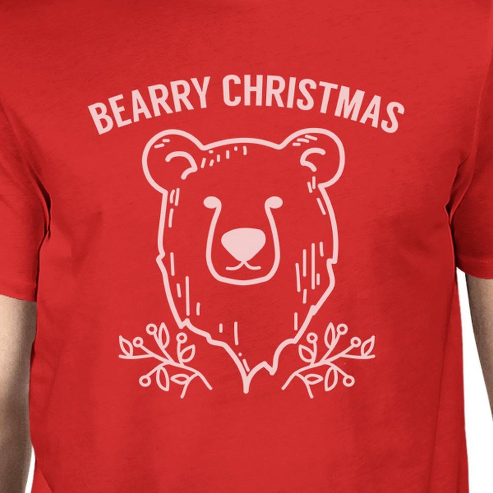 Bearry Christmas Bear Mens Red Shirt