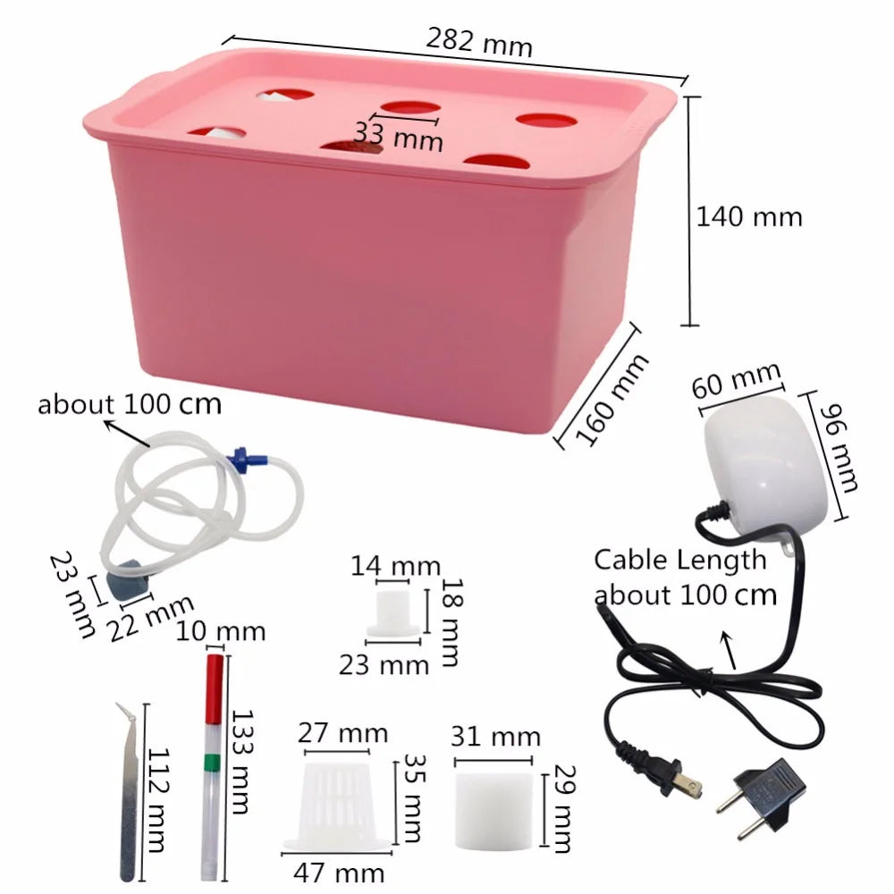 220v/110v Plants Site Hydroponic Systems 6 Holes Nursery Pots Soilless Vegetables Cultivation Seedling Growing Box With Air Pump