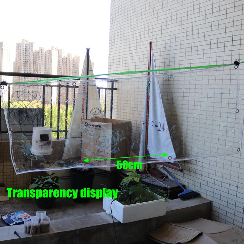 99.99% Transparent PVC Tarp Balcony Rainproof Cloth палатка Toldos Camping Tent Shading Net Tarpaulin Succulent Plants Cover