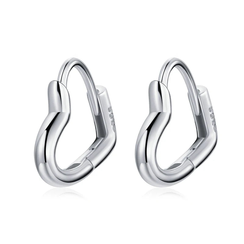 WOSTU 925 Sterling Silver Classic Round Silver Hoop Earrings Authentic Clear Zircon Earrings for Women Jewelry CQE498