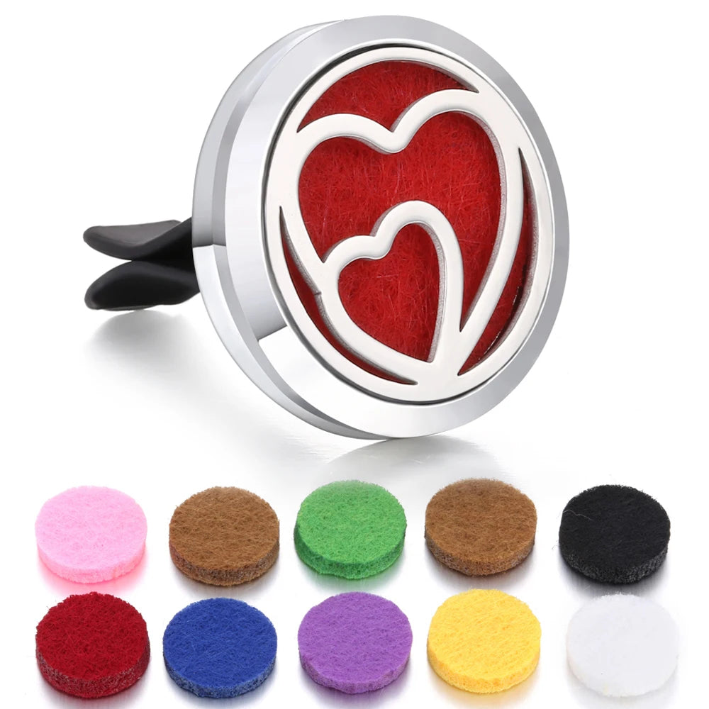 Aromatherapy Jewelry Car Perfume Diffuser Clip 30mm Flower Tree of Life Perfume Essential Oil Diffuser Locket Pendant Necklace