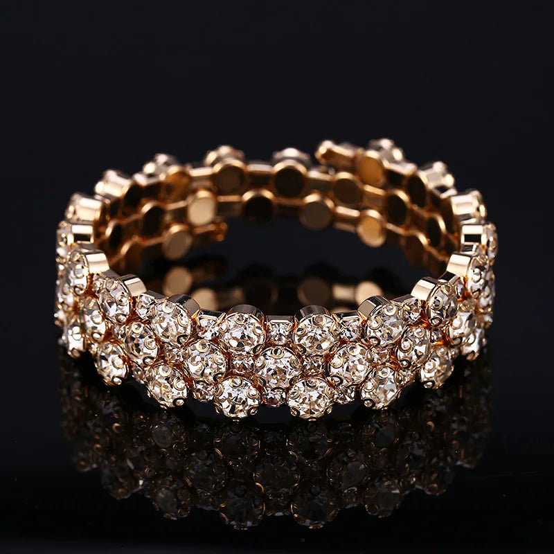 HOCOLE Fashion Gem Rhinestone Magnetic Leather Bracelets & Bangles Bohemian Handmade Multilayer Wrap Jewelry Women Pulseira