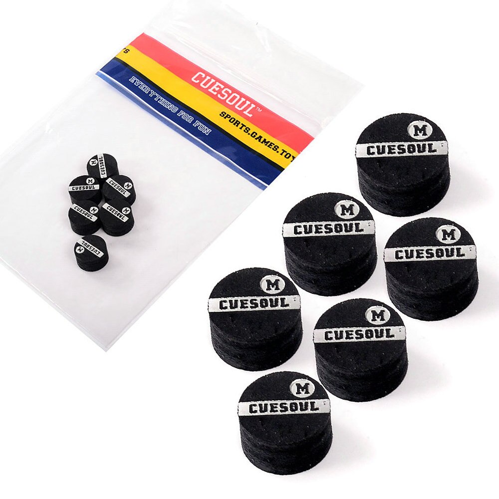CUESOUL Snooker Cue Tip 10mm 6 Layer S/M/H Japan Pigskin Snooker Cue Tips, 6pcs/Set