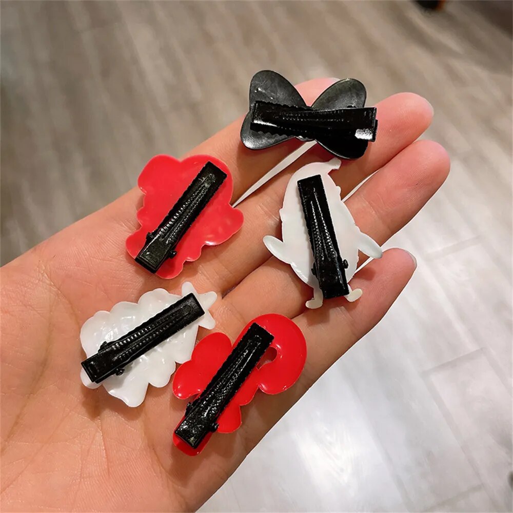10pcs Cute Christmas Hair Clips Set Classic Xmas Tree Santa Claus Reindeer Pattern Alligator Pins for Baby Girls Bangs Barrettes