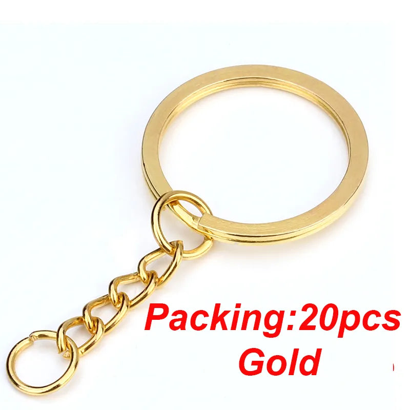 Louleur Key Chain Key Ring Keychain Bronze Rhodium Gold Color 28mm Long Round Split Keyrings DIY Jewelry Making