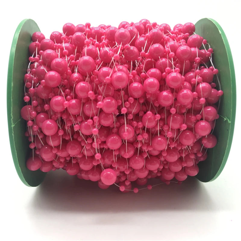 5yards Fishing Line Artificial Pearls Beads Chain Garland Flowers Wedding Christmas Decoration Brides Headgear 3mm 8mm Beads
