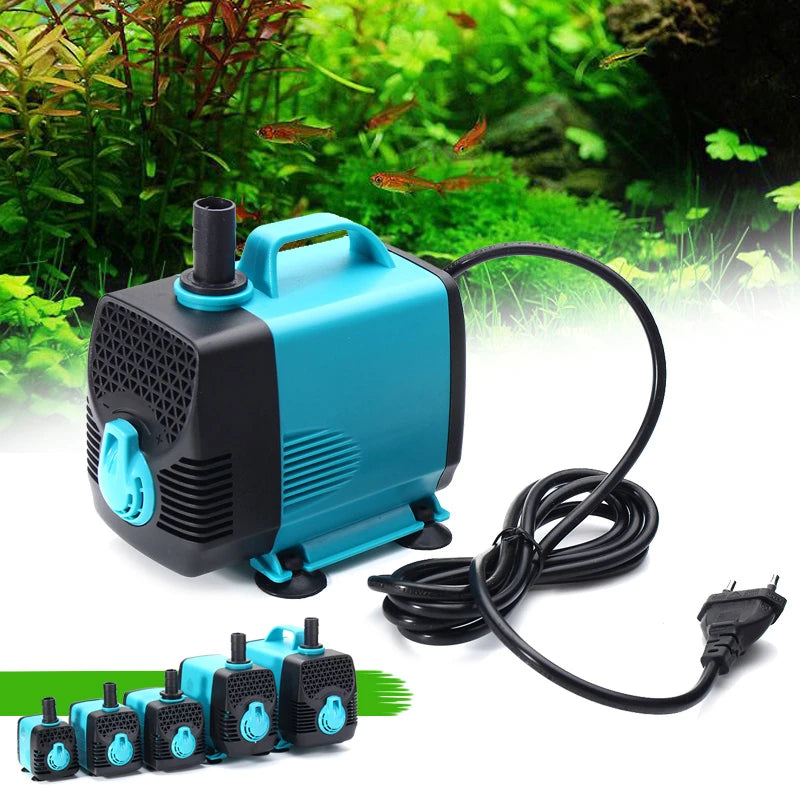 220V Ultra Quiet Submersible Water Pump Filter Fish Pond Fountain Aquarium Tank High-Lift 10 15 25 40 55W 600-3000l/H EU Plug