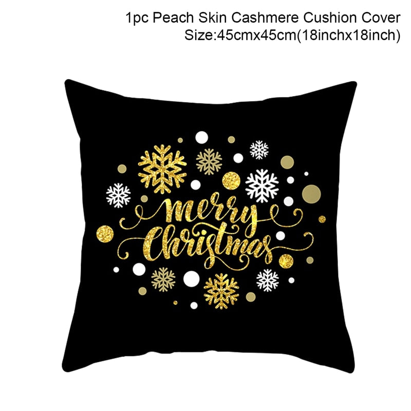 QIFU Cotton Linen Merry Christmas Cushion Covers 45x45cm Decorative Christmas Pi