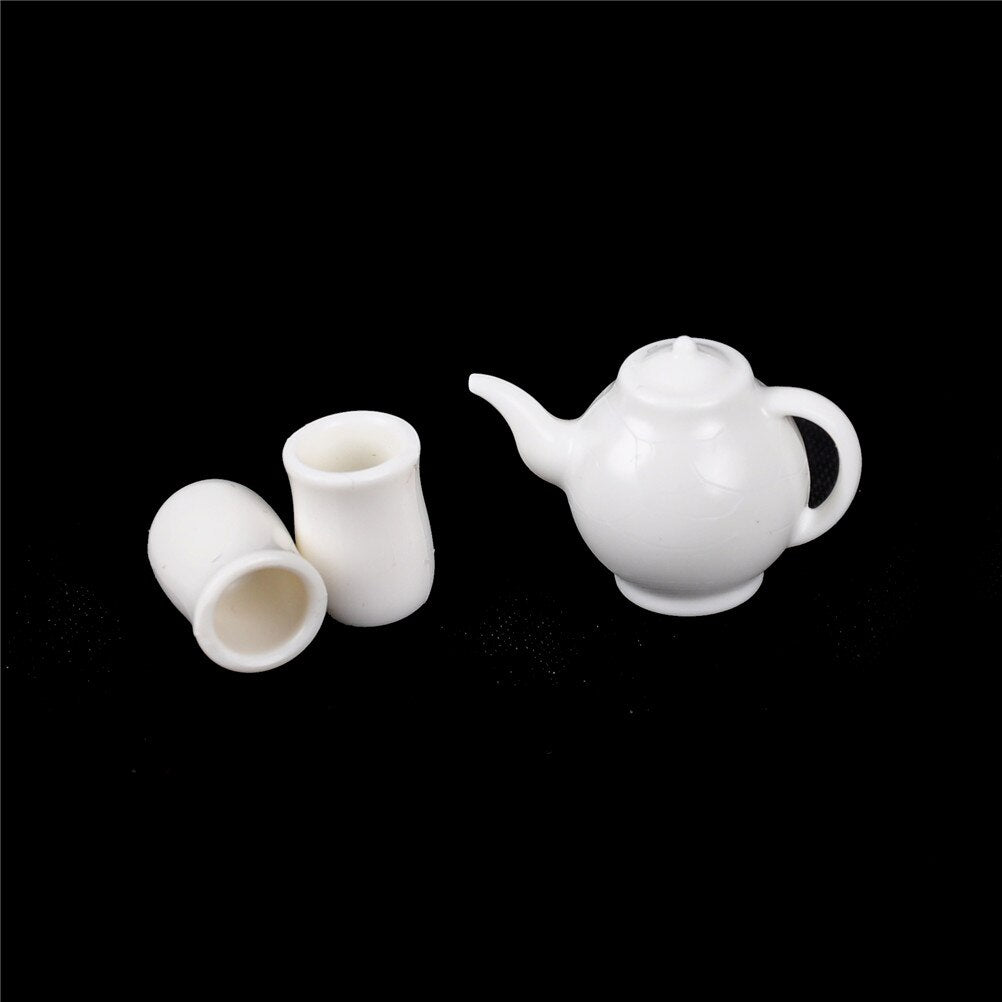 1:12 Tableware Teapot Coffee Cup Saucer Tray Plate Tea Set Pot Kitchen Decor Dollhouse Miniature Christmas Doll Accessories